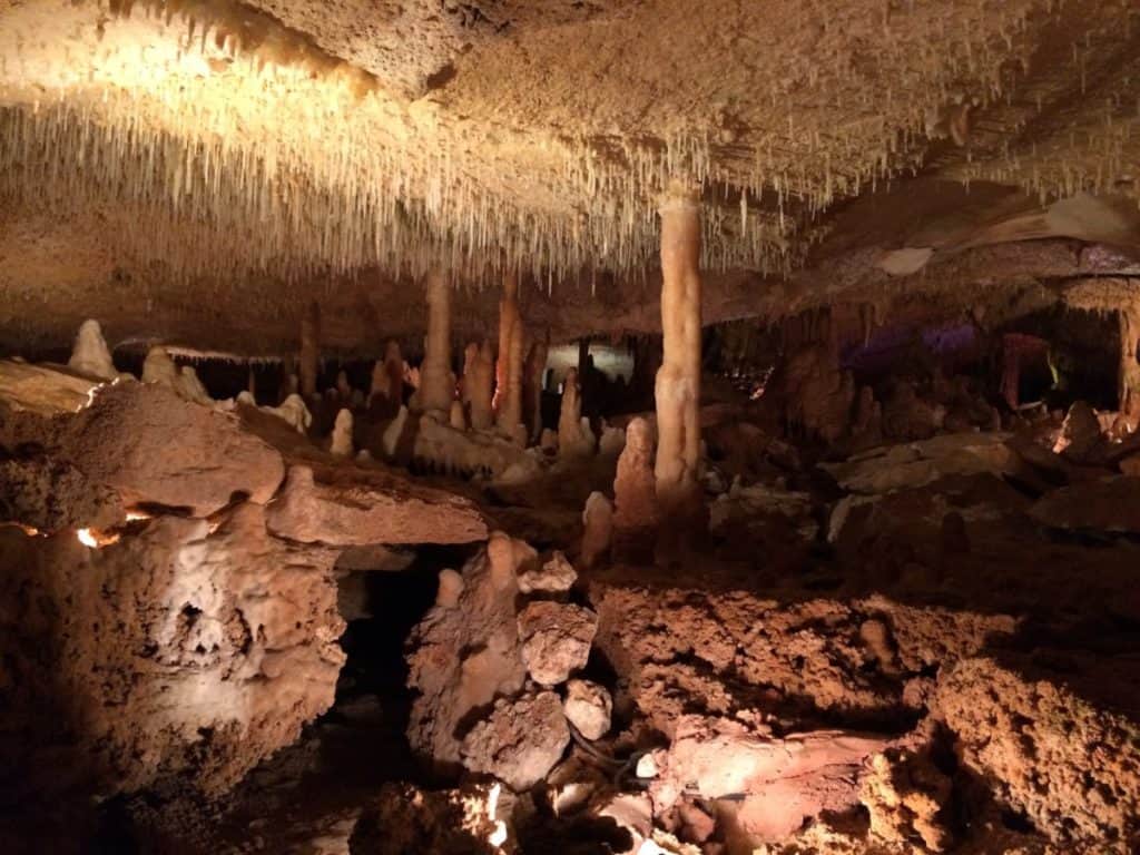 The Inner Space Caverns tour winds through several rooms like this.