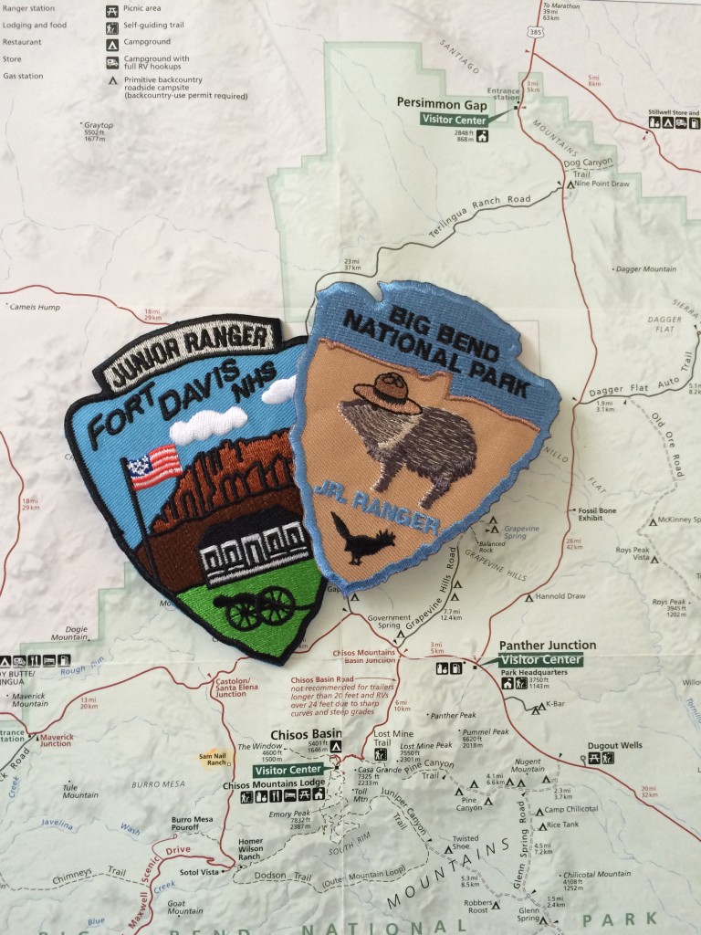 Big Bend National park, West Texas Road Trips with kids, The national parks of West Texas offer these FREE patches to kids who complete their Junior Ranger booklets.