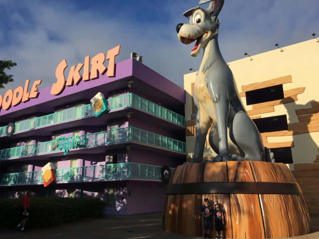 The Carful of Kids walked around the Pop Century Resort just to look at all the giant sculptures. Resort Review, Pop Century Resort, Walt Disney World, 