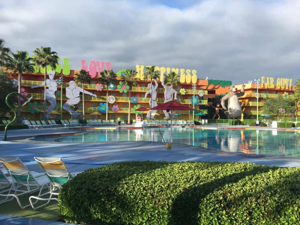 Stay at Pop Century it's one of the Disney Resorts for families.