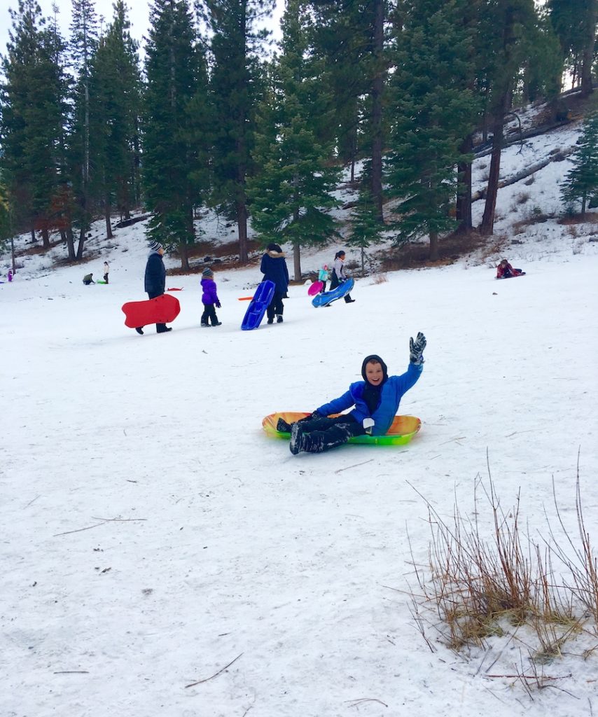 Free sledding hill near Lake Tahoe and Carson City.
