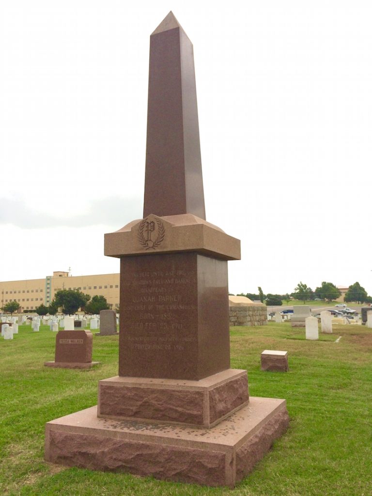 The grave of Quanah Parker at Fort Sill, another site to explore in Lawton with kids.