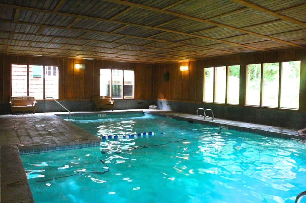 The pool at the Lake Quinault Lodge.