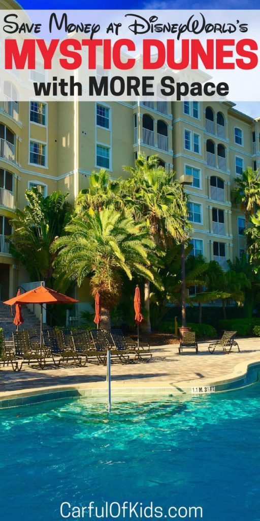 Less than 10 miles from Magic Kingdom, Mystic Dunes Resort offers lots of value for families and four different pools. My kids loved pool hopping and I loved all the activities for kids and adults, like daily crafts, miniature golf, sports courts and even BBQ grills.