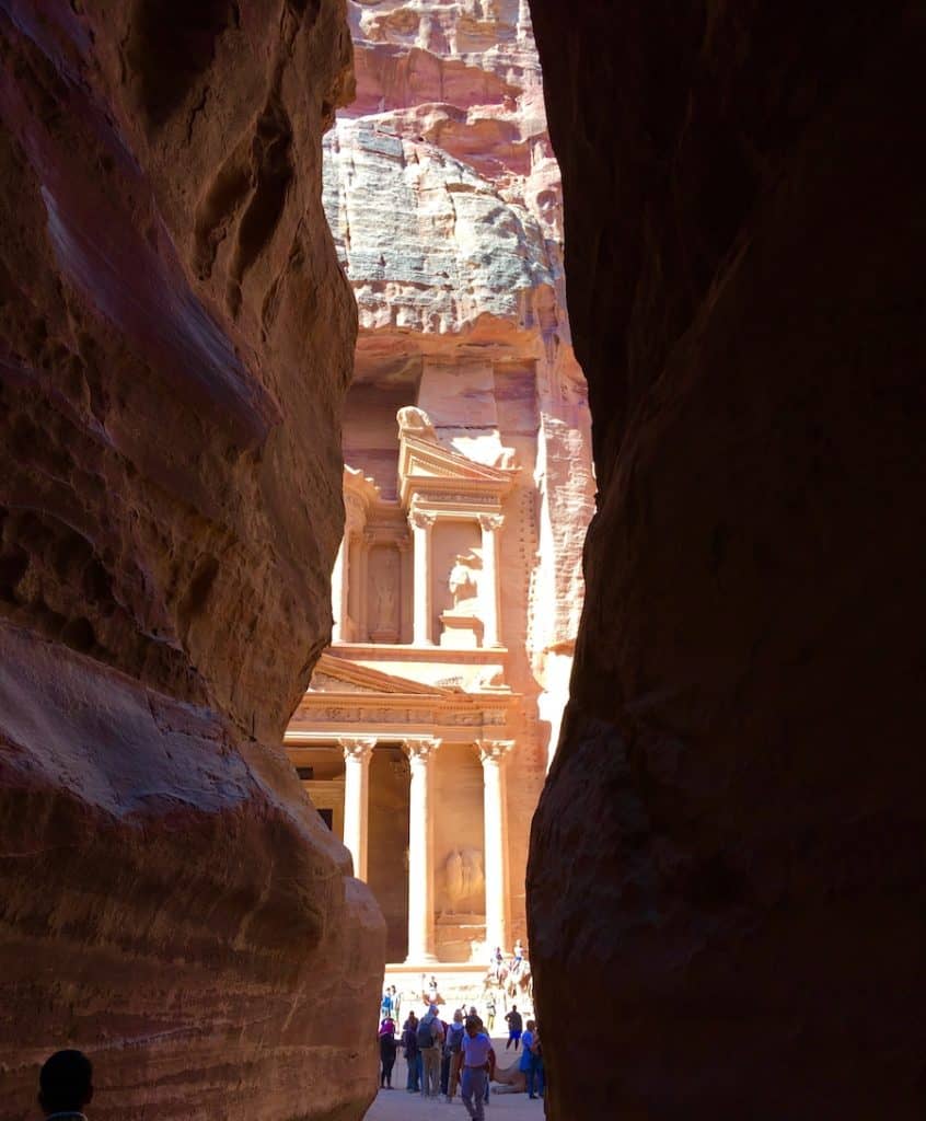 Entering Petra via its slot canyon. 