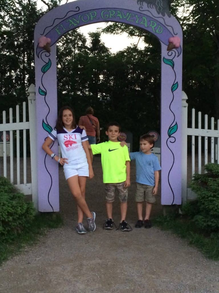 Ben and Jerry's Factory. The flavor graveyard. What to do with kids in Waterbury Vermont.