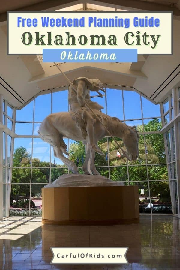 Head to Oklahoma City in Central Oklahoma for a weekend getaway with a focus on sports and outdoors along with the arts scene in OKC. See a ball game. Tour a Cowboy Museum. Reflect at the Memorial. Eat beef at every meal. Get all the details on what to do in Oklahoma City, including outdoor adventure or gardens to tour. Find where to stay in OKC and where to find the best steaks in Oklahoma City. #OKC #OklahomaCity 