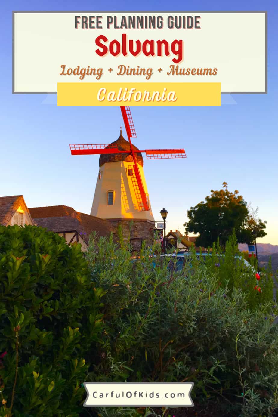 Stroll down the charming streets of Solvang, California, and find traditional bakeries and monuments from the old country--Denmark. Browse for clogs or taste the richness of the region at local tasting rooms and bakeries on your next getaway to the Central California Coast. Weekend getaways from Southern California | What to do in Solvang | The little Denmark of California #California #Solvang