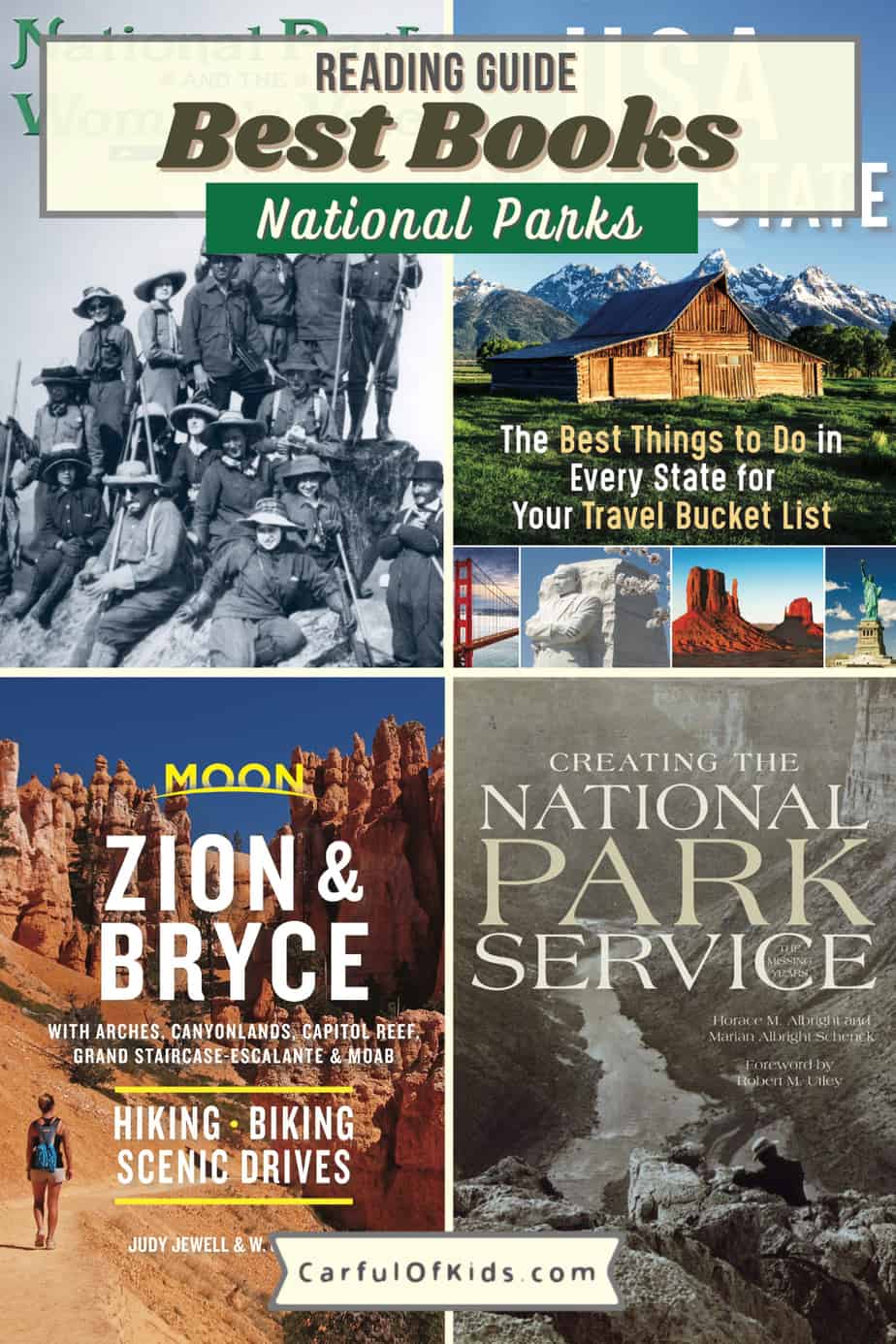 Grab the perfect book for yourself, or the outdoor adventurer, history buff or the kids in your life. Find a book about the National Parks for everyone, including those who don't camp. Find riveting accounts of survival as well. Best Books for National Park Fans | Books about the National Parks #NationalParks #TravelBooks #Books