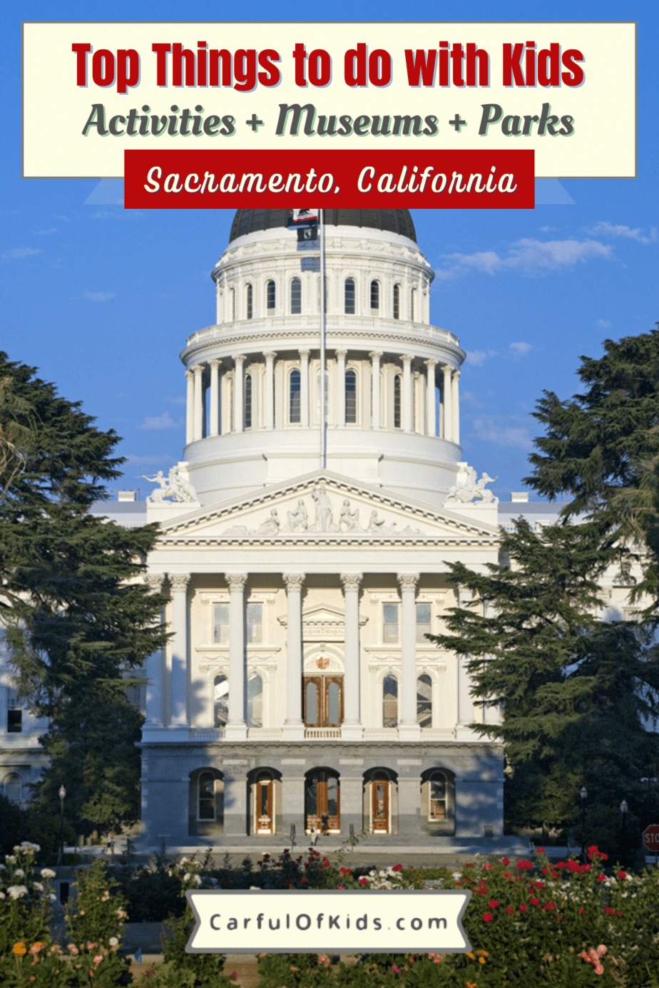 Visit the Capitol of California with kids and find lots of fun and adventure from learning about its Gold Rush past at several state park sites to the California State Capitol Park. There's stream trains to ride and the railroad musuem to explore as kids (and maybe adults) learn about the Transcontinental Railroad. Find lots of free things to do in Sacramento too along with top parks and much more. Top Things to do in Sacramento | Best Places to do in Sacramento with Kids #Sacramento #California Credit: Visit Sacramento