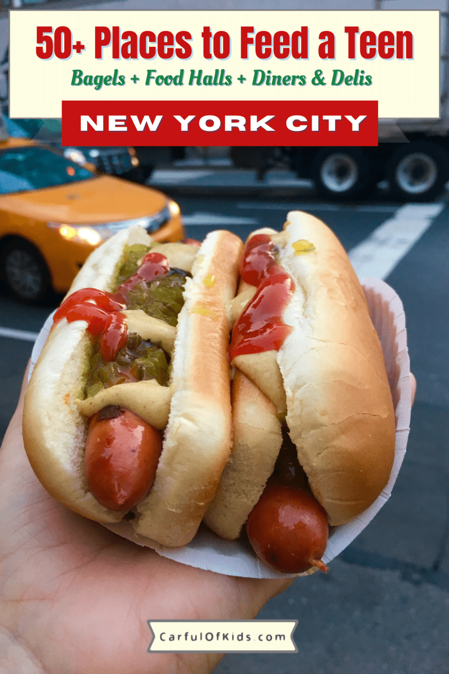 If you're headed to NYC with teens or kids, then here's a list of 50+ places to feed them. Get all the best of New York City with bagels and bakeries, hamburgers and hotdogs along with lots of pizza and ice cream too. Best Places for Families to Eat in NYC | Best Bagels in NYC | Best Ice Cream in NYC | Best Pizza in NYC | NYC Food Halls #NYC #NewYork #Foodie
