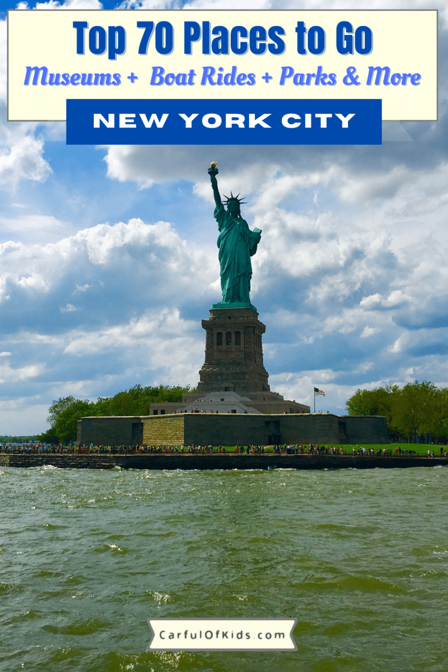 New York City offers days of fun with world-class museums, national monuments, quirky parks and lots more. Explore it see it from a ferry or see from above. Play in the park, take a carousel ride, see a dinosaur, it's all in NYC. Here's a list of more than 70 of the top places to go in Manhattan from the tip to the park. Top Things to do in New York City | Where to go in Manhattan | Best Museums in NYC | Top Attractions in NYC | National Monuments in NYC #NewYorkCity
