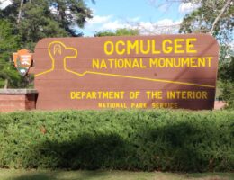 Ocmugee National Historic Park sign
