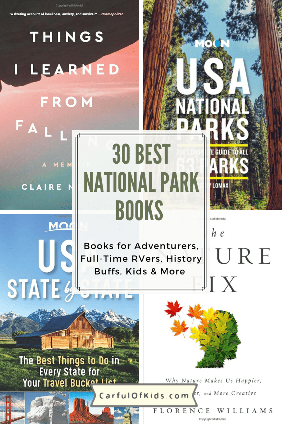 Grab the perfect book for yourself, or the outdoor adventurer, history buff or the kids in your life. Find a book about the National Parks for everyone, including those who don't camp. Find riveting accounts of survival as well. Best Books for National Park Fans | Books about the National Parks #NationalParks #TravelBooks #Books