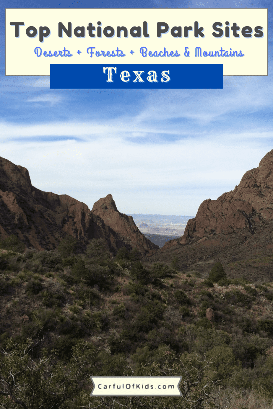 Texas is BIG and it takes a full day to drive across it. See the most spectacular scenery in Texas, like Big Bend and Guadalupe Mountains. Find National Park Service units across Texas like the San Antonio Missions National Historical Park or Padre Island National Seashore. Here's the guide to all the National Parks of Texas. TOP National Parks of Texas #Texas #NationalParks 