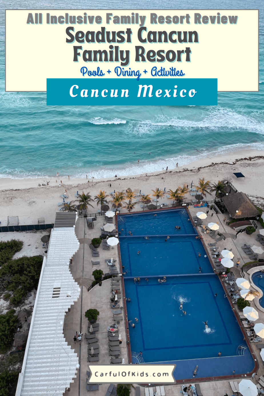 Located in Cancun's Hotel Zone, the Seadust Cancun Family Resort is a favorite. From the spacious rooms to the dining options to the pool and beach, there is lots of kids to do. Here what's new happening at the Seadust Cancun Family Resort and why is works for families. #Seadust #PlayaResorts