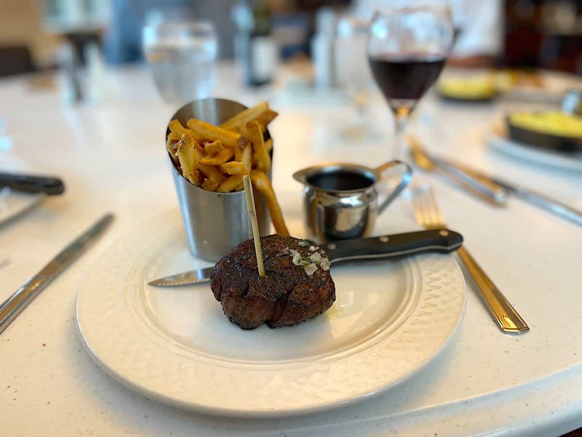 Filet Mignon at the Mammoth Hotel Dining Room.
