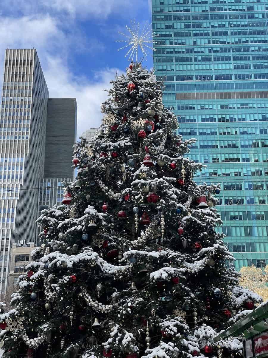 The Christmas Tree in Bryant Square