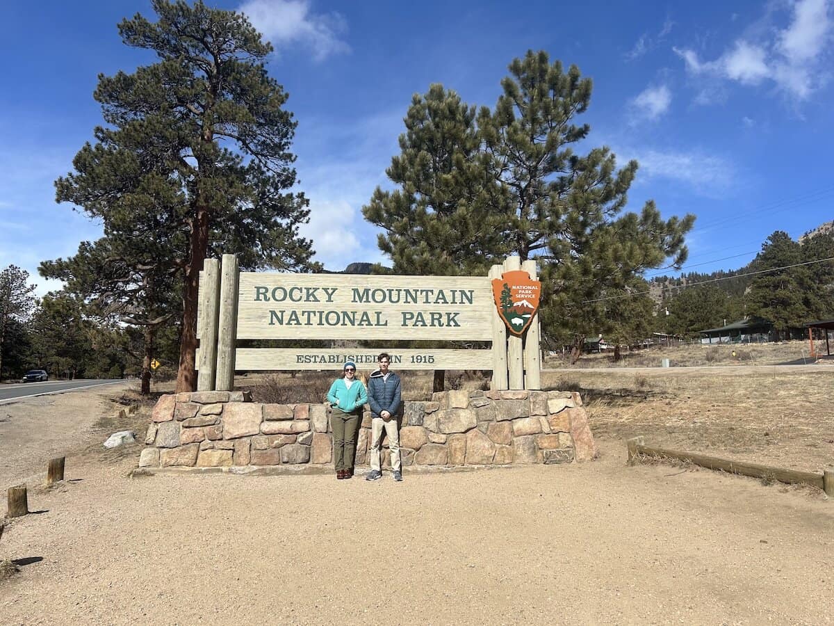entrance sign at Rocky Mountain National Park