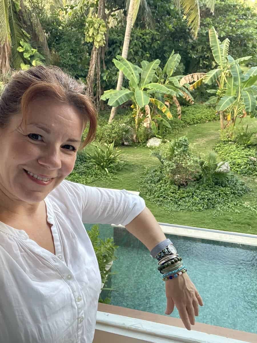  the view from my balcony at the Luxury Akumal resort.