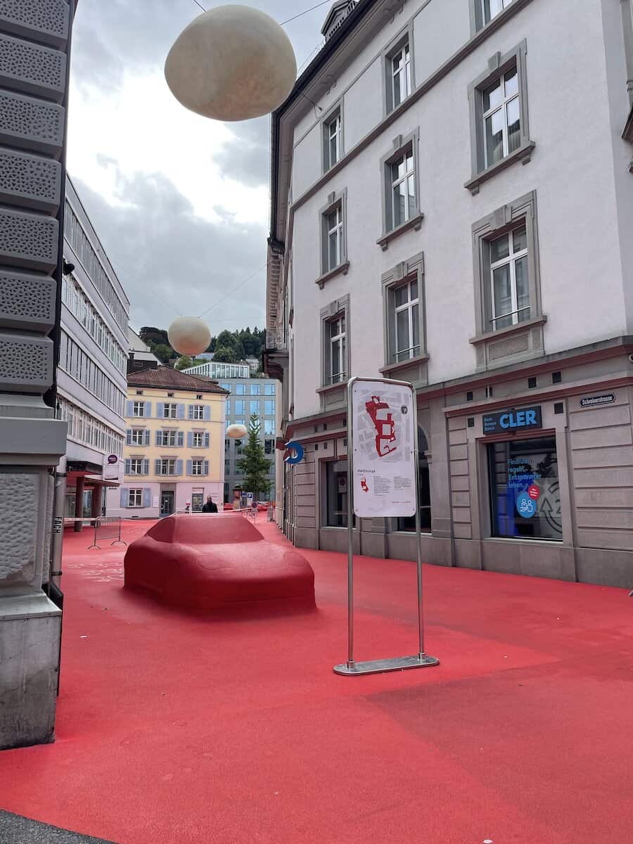 The Red Square Public Art Installation.