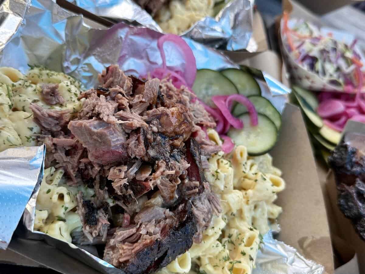 The Brisket Mac & Cheese at Full Send BBQ.