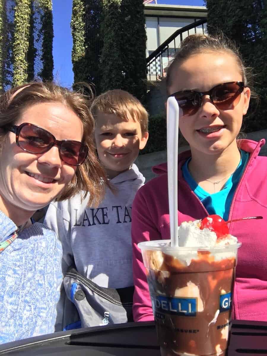 a sundae at Ghirardelli Square.
