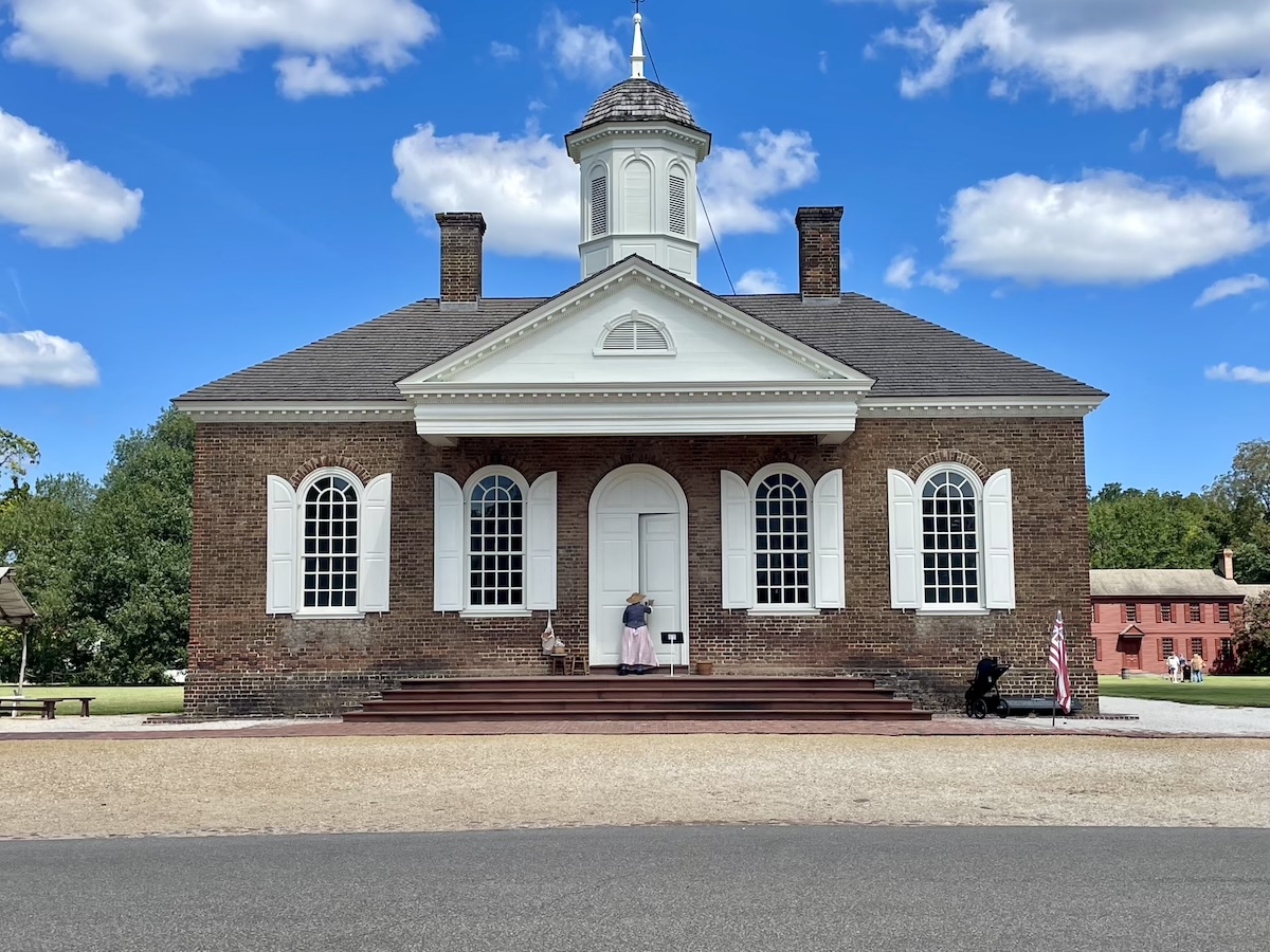 The Colonial Williamsburg Courthouse.